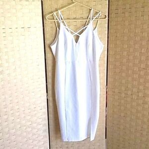 Womens Soprano White Midi Dress Size L
